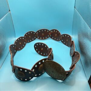 Womens Moroccan Leather Concho Medallion Belt  Metal  Boho Hippie By Mudd